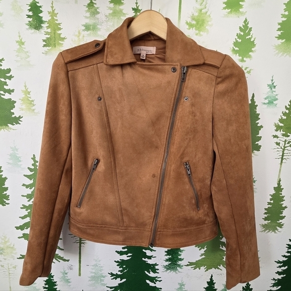 Philosophy Jackets & Blazers - Tan Suede Anthropologie  Women's  Moto Jacket